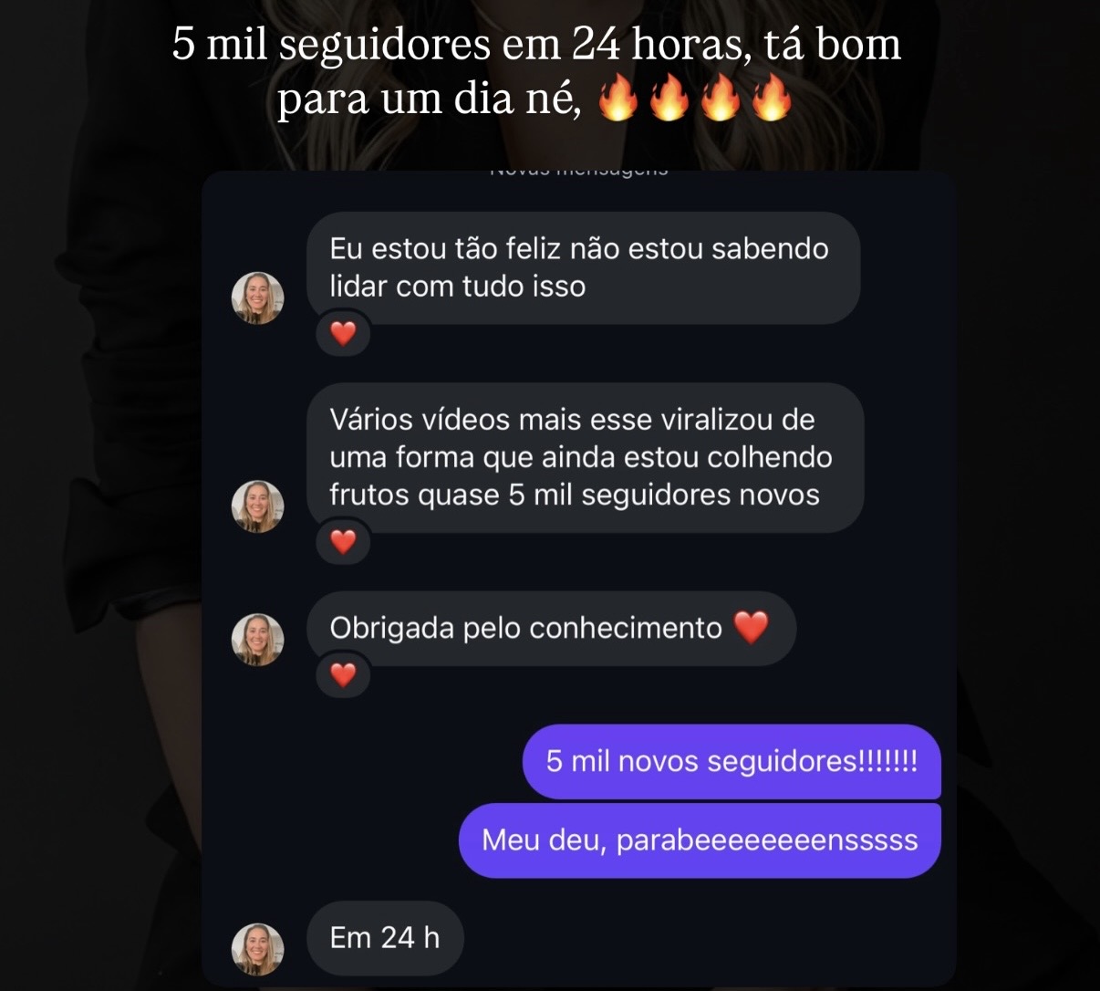 Aluna que ganhou 5 mil seguidores em 24 horas