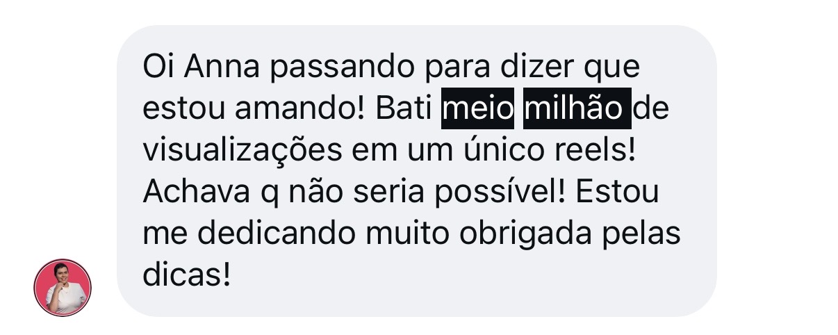 Aluna que bateu meio milhão de visualizações em um único reels
